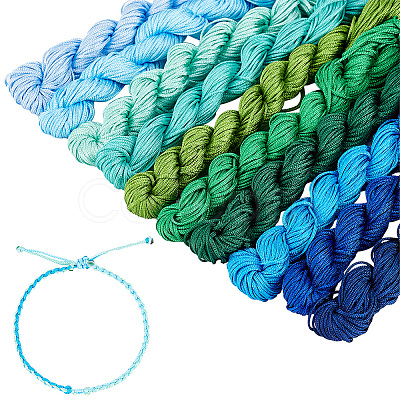 PandaHall Elite 9 Bundles 9  Colors Nylon Chinese Knotting Cord NWIR-PH0002-06A-02-1