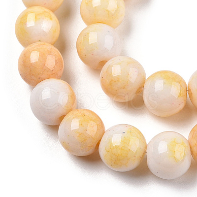 Opaque Crackle Glass Round Beads Strands X1-GLAA-T031-01E-1