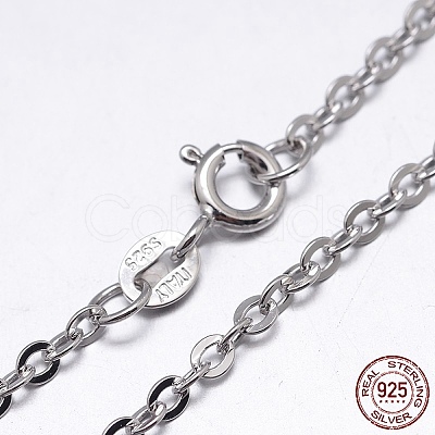 Anti-Tarnish Rhodium Plated 925 Sterling Silver Cable Chains Necklaces NJEW-M157-25C-16-1