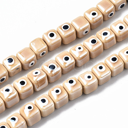 Handmade Porcelain Ceramic Beads Strands PORC-T006-01K-1