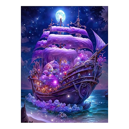 Fancy Night Sailboat DIY Diamond Painting Kit PW-WG15544-05-1