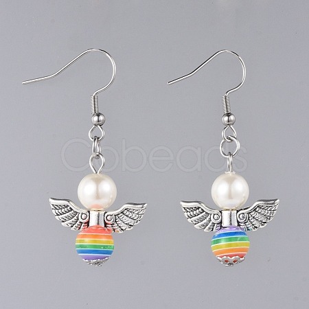 Angel Dangle Earrings EJEW-JE03709-01-1