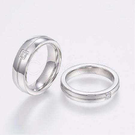 304 Stainless Steel Couple Rings RJEW-G082-05P-1