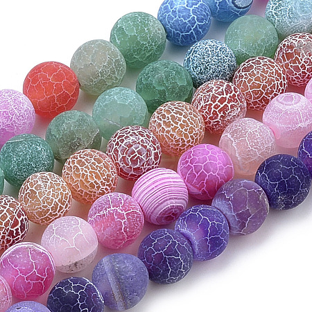 Natural Weathered Agate Beads Strands G-S259-05-8mm-1