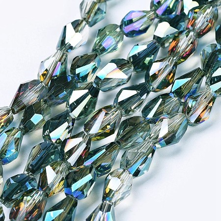 Electroplate Glass Beads Strands EGLA-F147-HP01-B-1