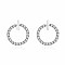 Brass Micro Pave Clear Cubic Zirconia Stud Earrings, Round, Platinum, 13x3mm, Pin: 0.5mm