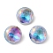 Glass Rhinestone Cabochons, Flat Back & Back Plated, Faceted, Diamond, Bermuda Blue, 10x5.5mm