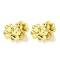 Brass Micro Pave Clear Cubic Zirconia Cuff Earrings, for Women, Flower, Real 18K Gold Plated, 17.5x13mm