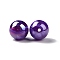 Opaque Acrylic Beads, with Glitter Powder, AB Color Plated, Round, Dark Violet, 16x15mm, Hole: 2mm