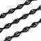 304 Stainless Steel Coffee Bean Chains, with Spool, Unwelded, Electrophoresis Black, 7.3x5.2x1.4mm, about 32.8 Feet(10m)/roll.