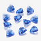 Faceted Glass Rhinestone Charms, Imitation Austrian Crystal, Triangle, Sapphire, 7.5x8x4mm, Hole: 1.2mm