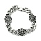 304 Stainless Steel Knot Cuban Link Chain Bracelets for Women Men, Antique Silver, 8-1/8 inch(20.6cm)