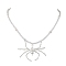 Halloween Spider Pendant Necklaces, Glass with Lava Rock Necklaces, White, 19.09 inch(48.5cm)