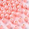 Opaque Acrylic Beads, Round, Light Salmon, 8x7mm, Hole: 2mm