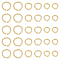 Unicraftale 30Pcs 3 Styles 304 Stainless Steel Jump Ring, Open Jump Rings, Round Ring, Golden, 12 Gauge, 10~15x2mm, Inner Diameter: 6~11mm, 10pcs/style