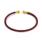 Braided Carbon Steel Wire Bracelet Making, with Golden Plated Brass End Caps, Dark Red, 0.25cm, Inner Diameter: 2-3/8 inch(6.1cm)