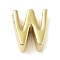 304 Stainless Steel Pendants, Real 24K Gold Plated, Letter W, 8x7x4mm, Hole: 1.6mm