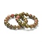 Natural Unakite Beaded Stretch Bracelets, Round, Beads: 12~12.5mm, Inner Diameter: 2-1/8 inch(5.4cm)