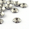 Tarnish Resistant 304 Stainless Steel Bead Caps, Flower, 5-Petal, Stainless Steel Color, 4x1.5mm, Hole: 1mm