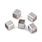 Non-Tarnish 304 Stainless Steel European Beads, Large Hole Beads, Cube, Stainless Steel Color, 5x5x5mm, Hole: 4x4mm