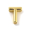 Brass Pendants, Real 18K Gold Plated, Letter T, 8x6.5x3mm, Hole: 1.2mm