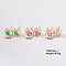 3 Pairs Tree & Heart & Star Stud Earrings Set, Simple Fashionable Ear Accessories, Golden, 9mm