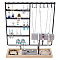 Removable Wood Jewelry Display Tray with Iron Jewelry Organizer Holder for Earrings Rings, Bracelets, Necklaces Storage, Black, Finished Product: 30x9.6x35.4cm