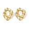 304 Stainless Steel Irregular Ring Stud Earrings for Women, Real 18K Gold Plated, 30x25mm