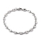 Tarnish Resistant 304 Stainless Steel Coffee Bean Chain Bracelets, with Lobster Claw Clasps, Stainless Steel Color, 7-5/8 inch(19.5cm)