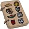 Flip-Page Hook & Loop Patch Book DIY Kit, Tactical Patch Booklet Organizer, including 2Pcs Removable PP Ring Binders, 5Pcs Velvet Panel Board, with Iron Finding , Dark Khaki, Board: 268x189x5mm, Hole: 12mm