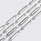 Tarnish Resistant 304 Stainless Steel Chains, Bar Link Chains, Soldered, Stainless Steel Color, 15x3x1.2mm