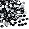 Glass Flat Back Rhinestone, Grade A, Back Plated, Faceted, Half Round, Jet, 4.6~4.8mm, about 1440pcs/bag