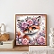 Fox DIY Diamond Painting Kits, with Resin Rhinestones, Diamond Sticky Pen, Tray Plate and Glue Clay, Deep Pink, 300x300mm