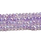 Transparent Baking Painted Glass Beads Strands, AB Color, Faceted, Round, Lilac, 3x2.5mm, Hole: 0.7mm, about 156~159pcs/strand, 14.80~14.96 inch(37.6~38cm)