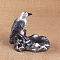 Bird Resin Display Decorations for Crystal Ball Holders, for Home Office Desktop Decoration, Silver, 110x120mm