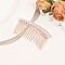 Alloy Hair Combs, with Imitation Plastic Pearl and Rhinestone, Light Gold, 80~120x40~50mm