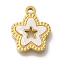 Ion Plating(IP) 304 Stainless Steel Manual Polishing Pendants, with White Acrylic, Golden, Star, 15x13x2mm, Hole: 1.6mm