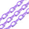 Handmade Opaque Acrylic Cable Chains, Oval, Lilac, 13x8x2mm