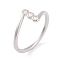 304 Stainless Steel Finger Ring foe Women, with Rhinestone, Stainless Steel Color, 8mm, US Size 6~9(16.5~18.9mm)