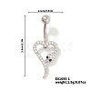 Shiny Brass Crystal Rhinestone Belly Button Rings CZ7821-1-1