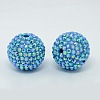 Chunky Resin Rhinestone Bubblegum Ball Beads RESI-M014-M-3