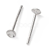 Rhodium Plated 925 Sterling Silver Stud Earring Findings STER-E068-02A-P-2