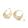 Brass Cube Beaded Crescent Moon Stud Earrings EJEW-P205-01G-3