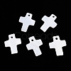 Natural Freshwater Shell Cross Charms SHEL-T020-07-1