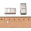 Rectangle 304 Stainless Steel Magnetic Clasps with Glue-in Ends STAS-I037-22-3