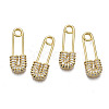 Brass Micro Pave Clear Cubic Zirconia Pendants ZIRC-T015-004G-NF-1