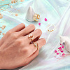 Cheriswelry 4Pcs 4 Style Snake & Smiling Face & Star Brass Cuff Rings for Her RJEW-CW0001-01-12