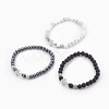 Natural & Synthetic Mixed Stone Stretch Bracelets BJEW-JB03961-1