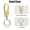HOBBIESAY 3Pcs 3 Colors Alloy Heavy Duty Keychains with 2 Detachable Key Rings FIND-HY0002-93-4