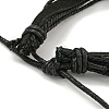 Braided PU Leather & Waxed Cords Multi-strand Bracelets BJEW-P329-09-4